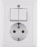 SCHUKO socket outlet with cover plate, S.1, polar white glossy