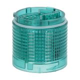 Blinking or steady light module Ø50mm. Integrated LED lamp, green