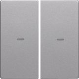 Cover push-button module 2g clear lenses, KNX - Q.1/Q.3/Q.7, alu velve