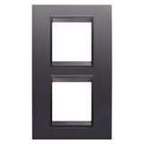 LUX INTERNATIONAL PLATE - IN PAINTED TECHNOPOLYMER - 2+2 MODULES VERTICAL - SLATE ABSOLUTE - INNER FRAME MATT SLATE - CHORUSMART