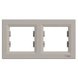 Asfora-horizontal 2-gang frame-bronze