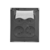 Quadruple socket outlet with earthing IP44 version - transparent flap, 16A, Screw, dark grey