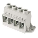 Printed circuit board terminals, 15.00 mm, Number of poles: 4, 90°, Solder pin length (l): 4.5 mm, tinned, Pebble grey, Clamping yoke connection, Clamping range, max. : 50 mm², Box