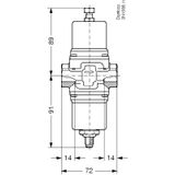 Pressure operated water valve, WVO 15, 14 bar - 18 bar, 1.9 m³/h