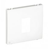 COV PLAT F/SINGLE RJ45 COMP SOCKETS MATTE WH