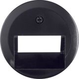 Centre plate for FCC soc. out. 2gang, 1930/glass, black glossy