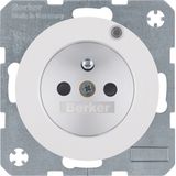 Soc.out. earth.pin+control LED,enhncd contact prot.,screw-in lift term