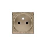 Cover for single socket outlet with transparent flap, (cover), Simon 24, IP44, champagne matt