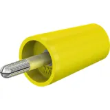 Screw-clamping adapter, 4 mm plug, spreadable to 4 mm socket, yellow, CAT II, 24.0161-24