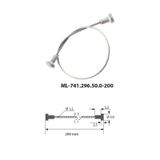 Suspension steel cable, 1.2x200mm, terminated with 6x8mm