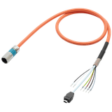 Single cable prefabricated 4G0.38+2x0.38+4x0.2 C SPEED-CONNECT M12 connector Cores with...6FX5002-8QN04-1AA3
