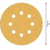 EXPERT C47 Sandpaper with 8 holes for Random Orbital Sanders 125 mm, G 6 5-pc