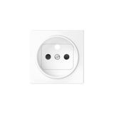 Cover for single socket outlet with earthing, white