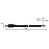 Power connector - plug, free end (AWG22/0.33mm2)