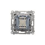 Triple illuminated push button, LED not replaceable Color: blue, (module), 10AX, quick connection, black matt