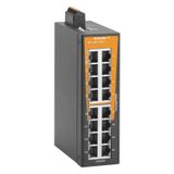 Network switch, unmanaged, Gigabit Ethernet, 16x RJ45, -40 °C...75 °C,