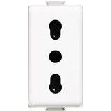 Socket Italian standard 2P+T 10/16A centre distance 19 and 26 mm