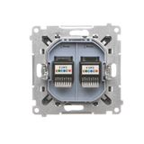 Cover for single socket outlet with earthing, Gold matt, metalic