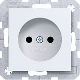 Wall socket without earth connection, Safety Plus, A.x/C.x, matte light white