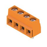 Printed circuit board terminals, 5.08 mm, Number of poles: 4, 90°, Solder pin length (l): 3.5 mm, tinned, orange, Clamping yoke connection, Clamping range, max. : 1.5 mm², Box