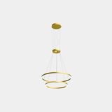 Pendant Circular Downward 2 Rings (ø900 ø600) LED 77.3W 2521lm 2700K Gold