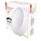 LED Ceiling lamp ZURI, round, black/white 14W warm white