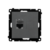 Single shielded computer socket RJ45 category 6 with anti-dust cover, graphite mat