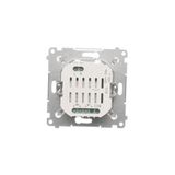 Double two-way switch, (module), 10AX, Screw, white