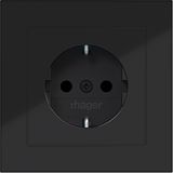 SCHUKO wall socket with cover, Safety Plus, plug-in class A.1 black and white.