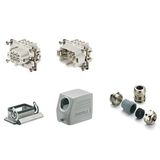 RockStar® HDC kits-Heavy-duty connectors, Kit, HE, Size: 3, Poles: 6, Screw connection, 500 V, 24 A, diecast aluminium, M 20