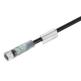 Sensor/actuator line, One end without connector, M8, Number of poles : 3, 10 m, Female socket, straight, Shielded: No, LED: Yes, Sheath material: PUR, Halogen: No