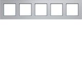Cover frame 5-way horizontal, A.8, aluminium
