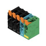 Printed circuit board terminals, 7.50 mm, Number of poles: 5, 90°, Solder pin length (l): 5 mm, tinned, black, PUSH IN with actuator, Clamping range, max. : 6 mm², Box