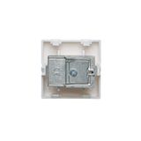 IP44 single socket outlet without frame seal - same color flap&cframe, 16A, cream white/electro white