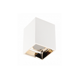 Ceiling luminaire housing ARIES, PC, 77x100mm, IP20, max. 20 W, square, white/gold