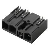PCB plug-in connector, male header, THT solder connection, 10.16 mm, Number of poles: 4, 270°, Solder pin length (l): 3.5 mm, tinned, black, Box