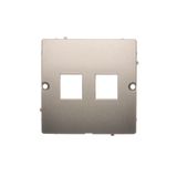 Double Keystone flat IT/telephone socket cover, (cover), satin, metallized