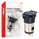 Power supply socket with flap 250W 12V 24V AMIO-04434