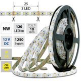 LED strip SMD2835 NW, 120LED/m, 14W/m, 1250lm/m, IP54, DC 12V, 10mm, 5m