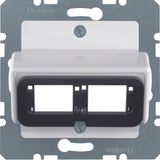 Central plate f. Reichle&De-Massari double module, com-tech, p.white g