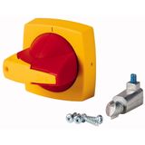 K1DR/P Rotary handle, 6mm, door installation, red/yellow, padlock
