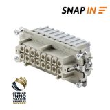 HDC insert, Female, 500 V, 16 A, Number of poles: 16, SNAP IN, Size: 6