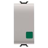 PUSH-BUTTON 1P 250V ac - NO+NC 16A - START - GREEN LENS - 1 MODULE - NATURAL SATIN BEIGE - CHORUSMART