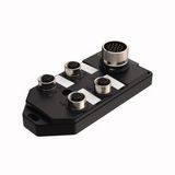 Passive Actuator/Sensor Box, M12 × 1 4-port, with M23 Connector for Supply Cable   TB-4M12-5-CS19T