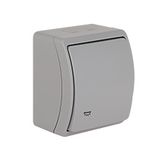 VW-6 Koala Single Push Button - Light surface mounted IP44 gray VW 156-03