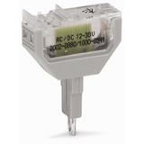 Component plug 2-pole LED (red) gray