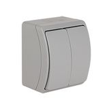 VW-2 Koala Two-Circuit Switch surface mounted IP44 gray VW 152-03