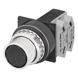 Push-button with full guard, black, N.O.+N.C.