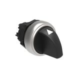 Selector switch actuator knob Ø22mm Platinum series chromed plastic, 3 position, 1 > 0 - 2
