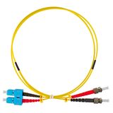 Optical fiber patch cable Duplex ST/UPC - SC/UPC, 9/125 µm OS2, LS0H